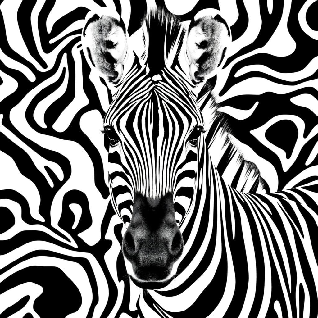 Zebra in Zentangle Pop Art Camouflage