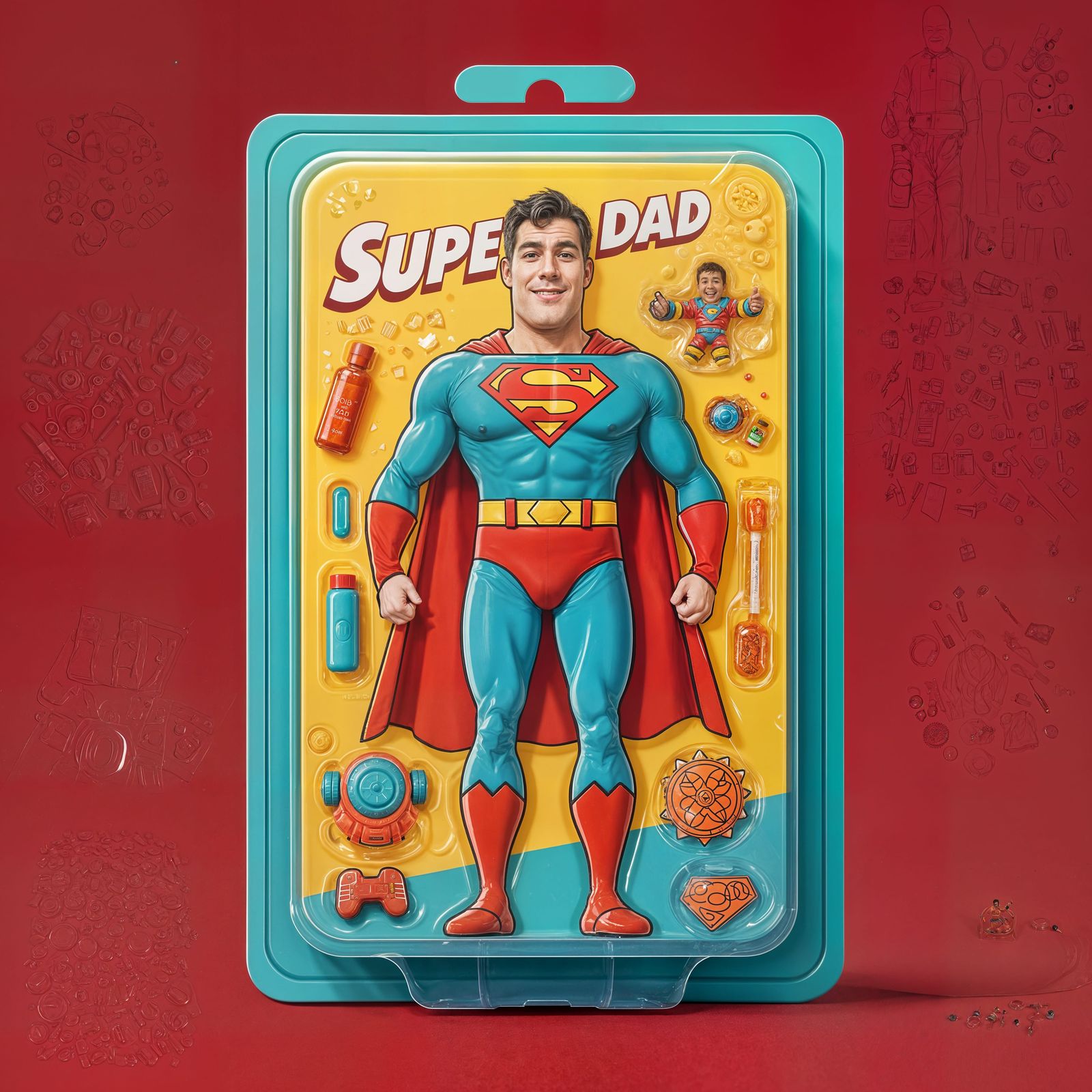 Super Dad in Action-Packed Plastic Blister Pack