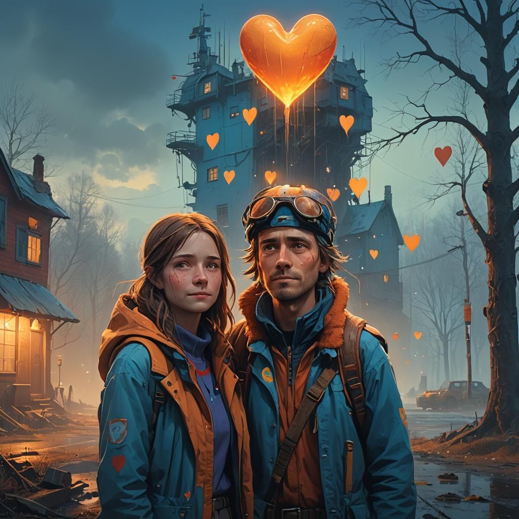 Heartfelt Couple Portrait in Whimsical Fantasy Style