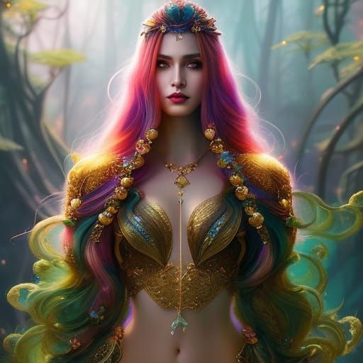 Goddess Rising: Splash Art Portrait in Ethereal Style