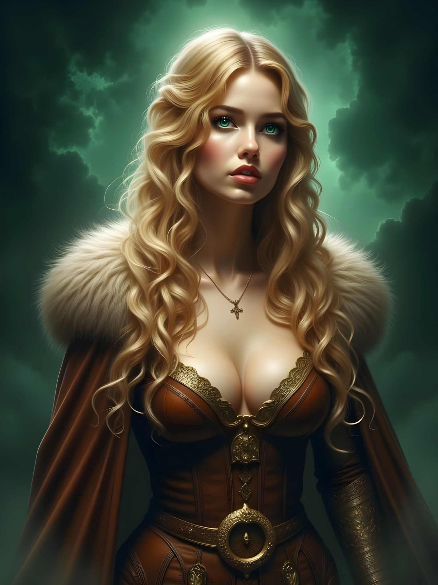 Norse Goddess in Ethereal Fantasy Attire