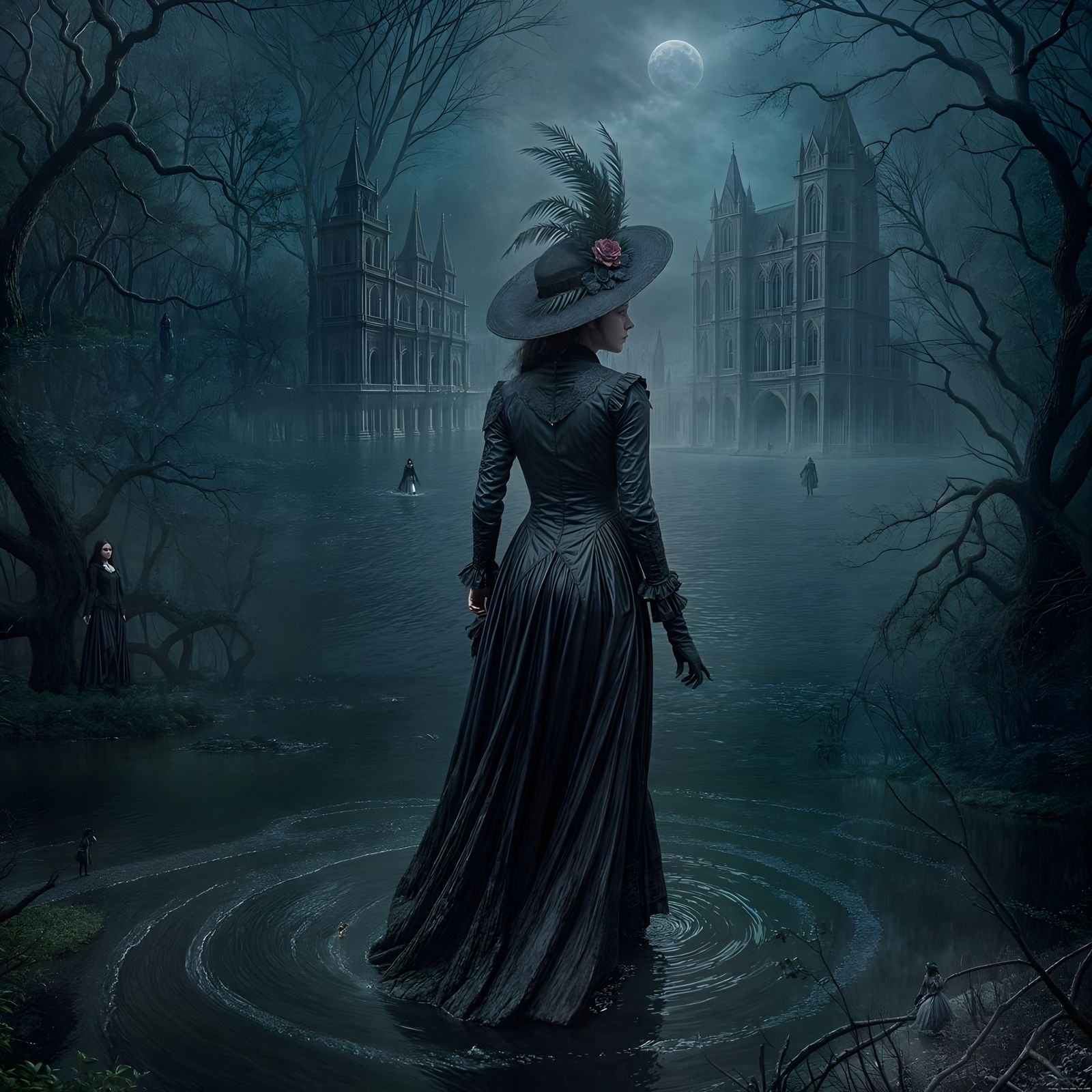 Ethereal Victorian Siren Dives into Midnight Tides