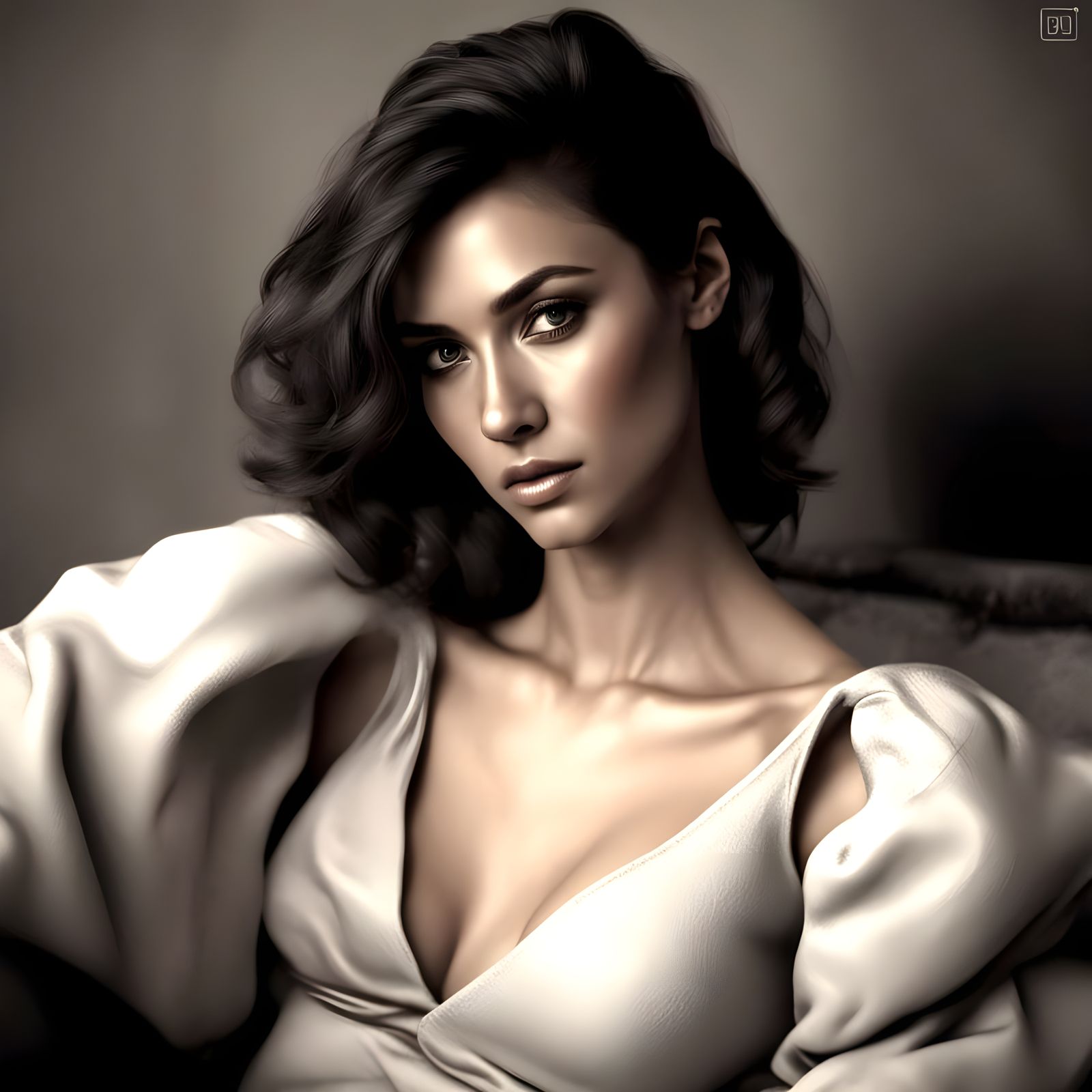 Elegant 1960s Portrait of a Woman in Armchair