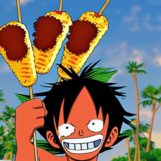 Monkey D. Luffy Eats a Corndog