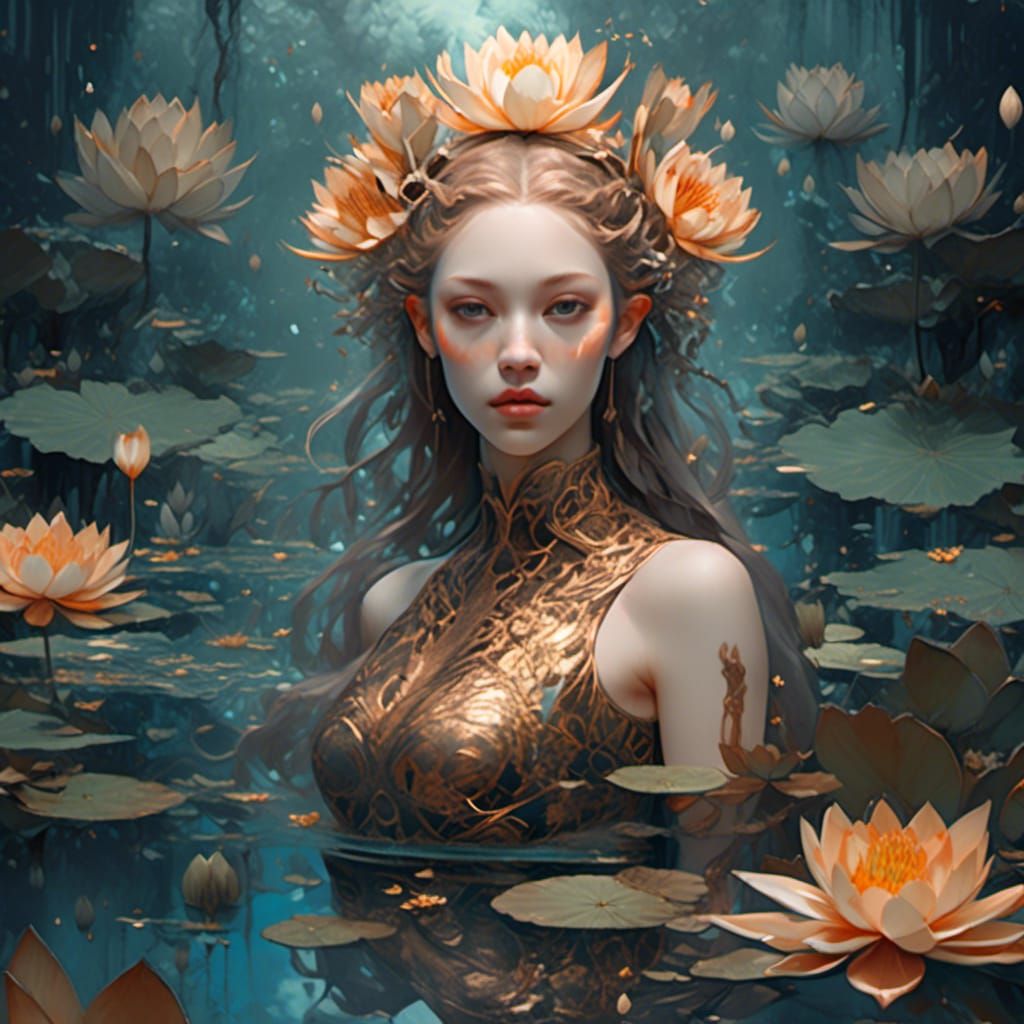 Metallic Ocicat in Fantasycore Liquid Gold Art