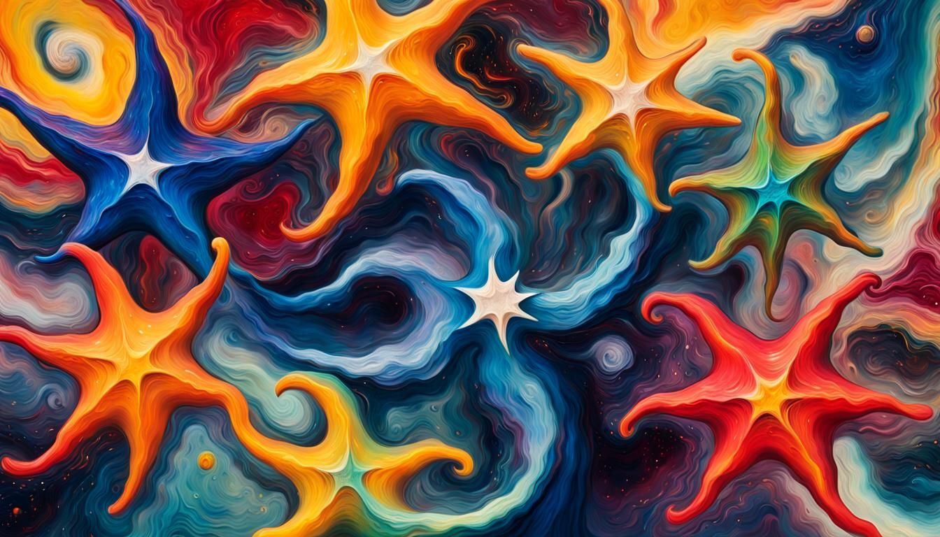 Celestial Stars in Impasto Maelstrom