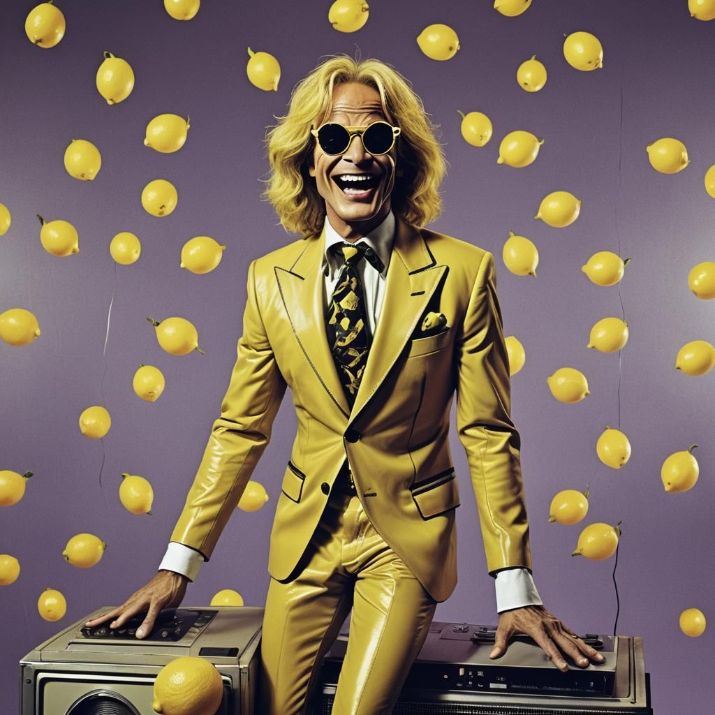 David Lee Roth as a Smirking Lemon in Pop Art Style