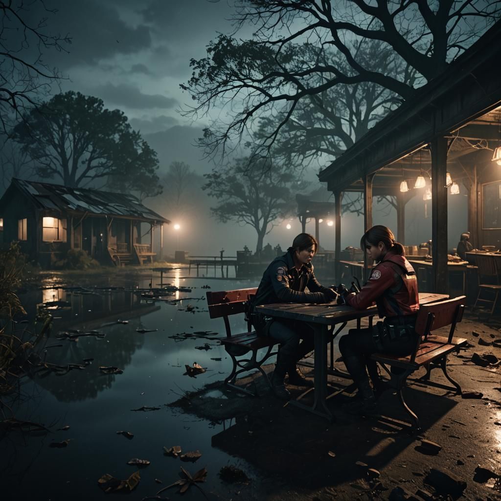 Leon and Claire in Abandoned Liminal Space