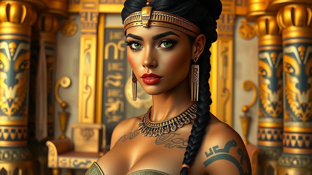 A beautiful Egyptian woman inspired by Cleopatra