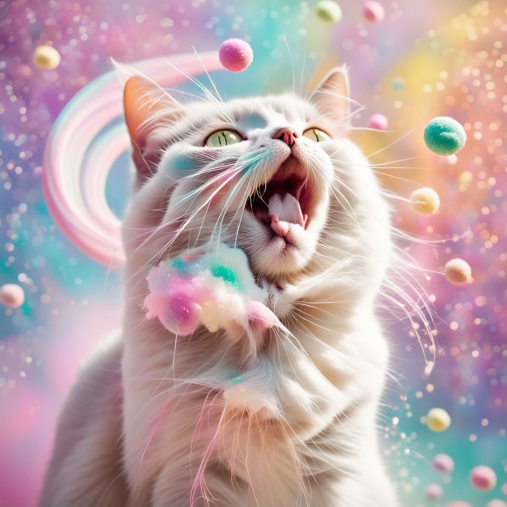 Candy Cat in Pastel Hues