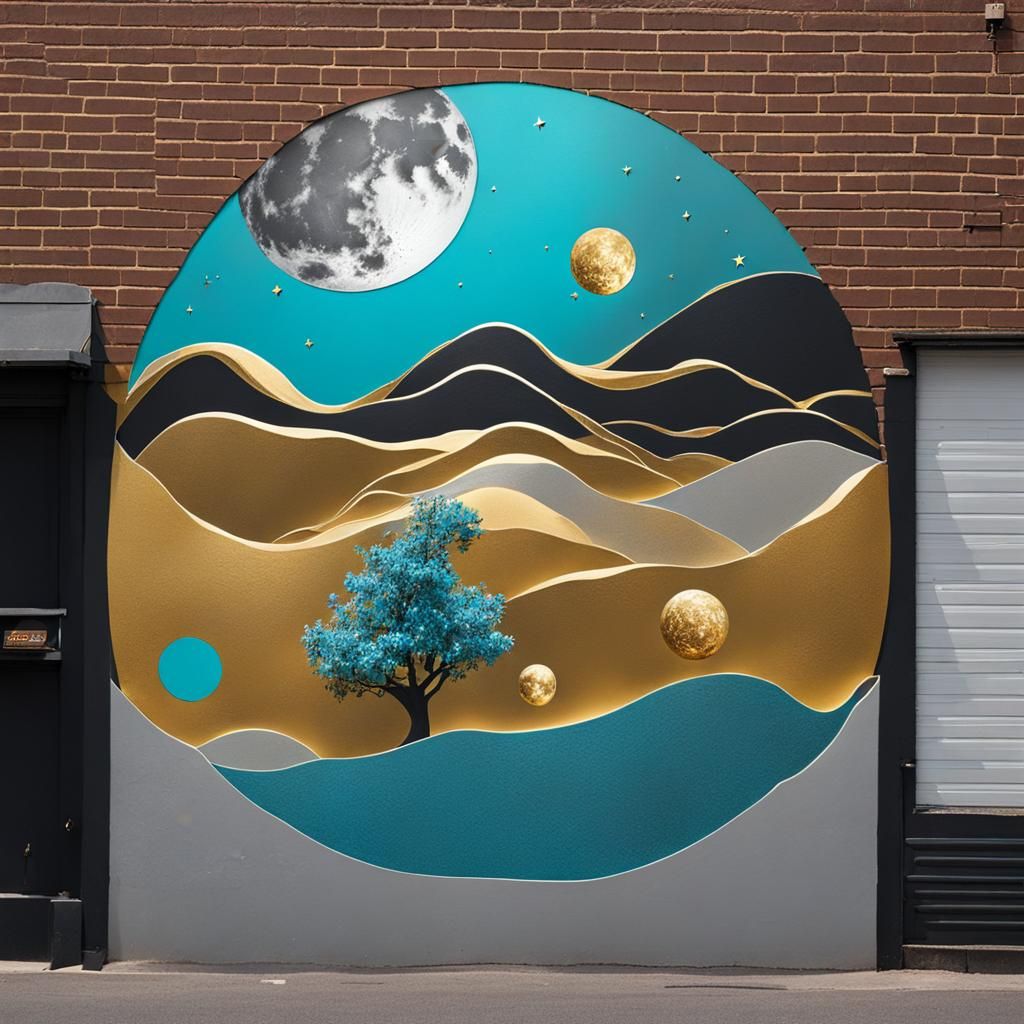 Silver Moons and Turquoise Skies: Street Art