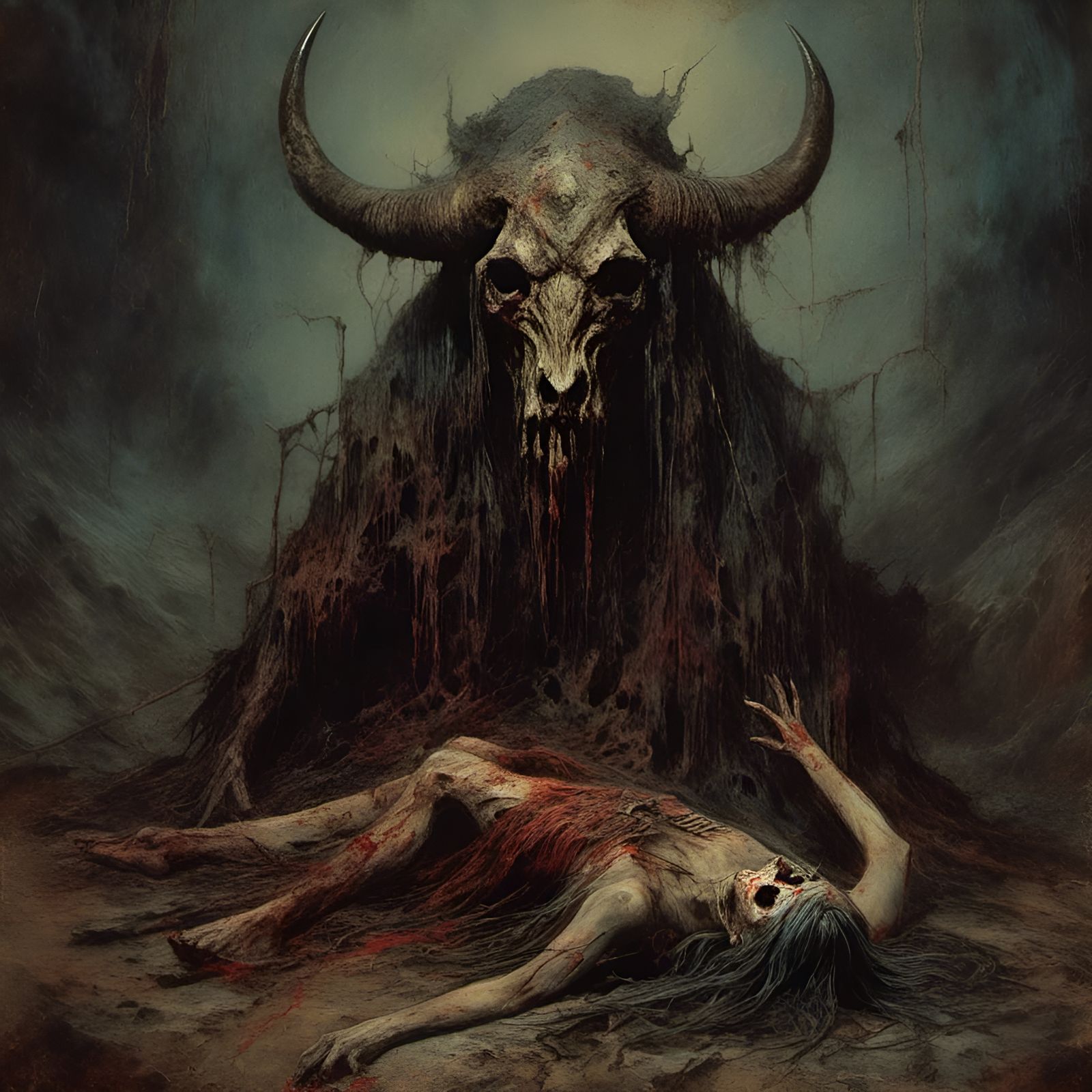 Native American Spirit Witch Rises: Creepy Magazine Art