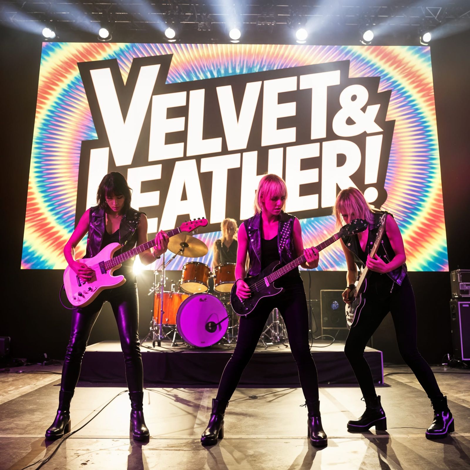 All-Woman Rock Band: Velvet & Leather, Photorealistic