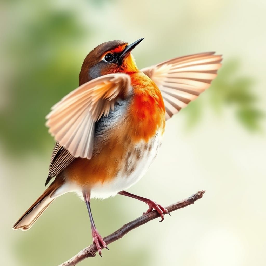 Majestic Robin in Watercolor Style