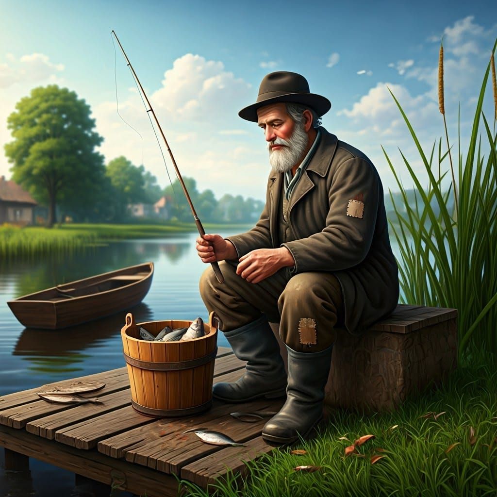 Fisherman's Life in a Quaint Shtetl Village