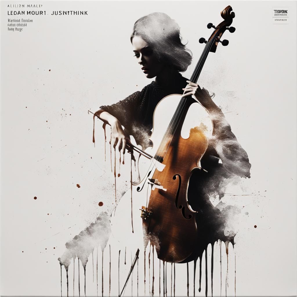 Cello Player Album Cover on White