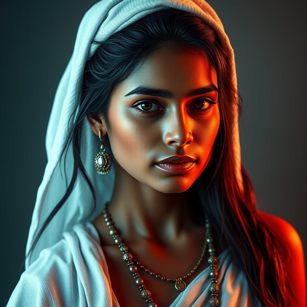 Beautiful Indian Woman in Traditional Attire