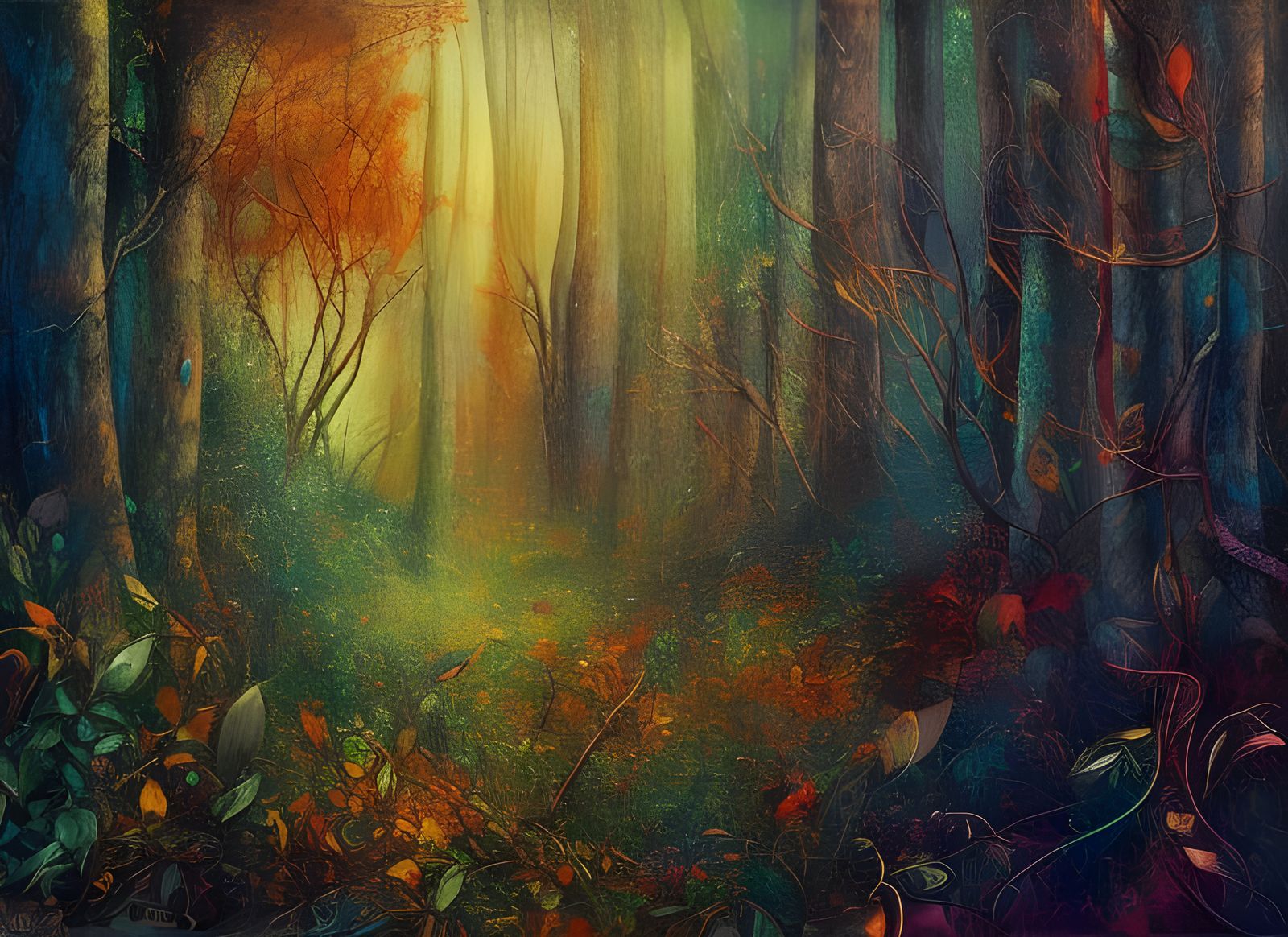Autumn Forest in Hyperdetailed Fantasy Art