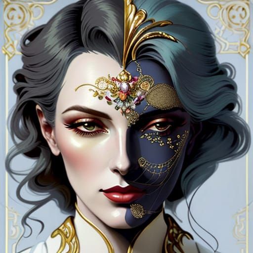 Exquisite Woman in Jugendstil Velvet Paradise