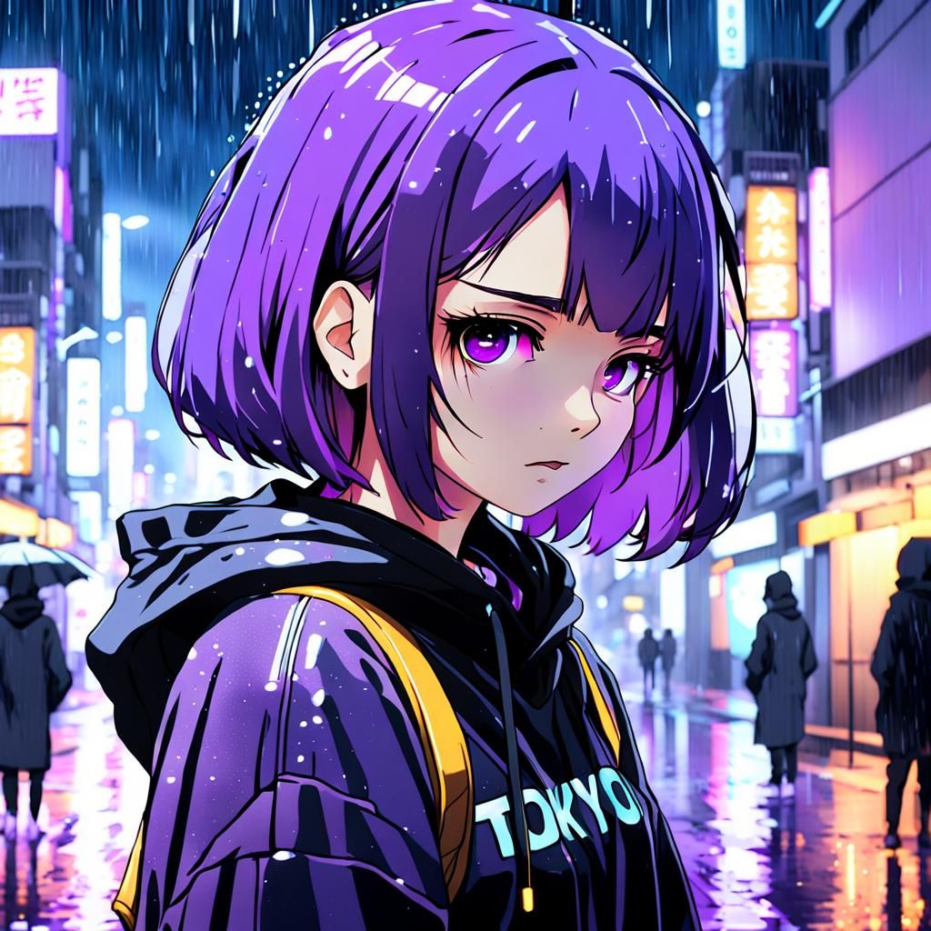 Anime Girl in Tokyo Rain: Manga Scan