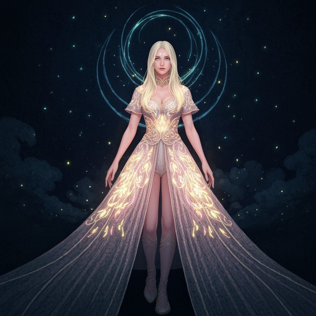 Luminous Embroidered Fantasy Landscape