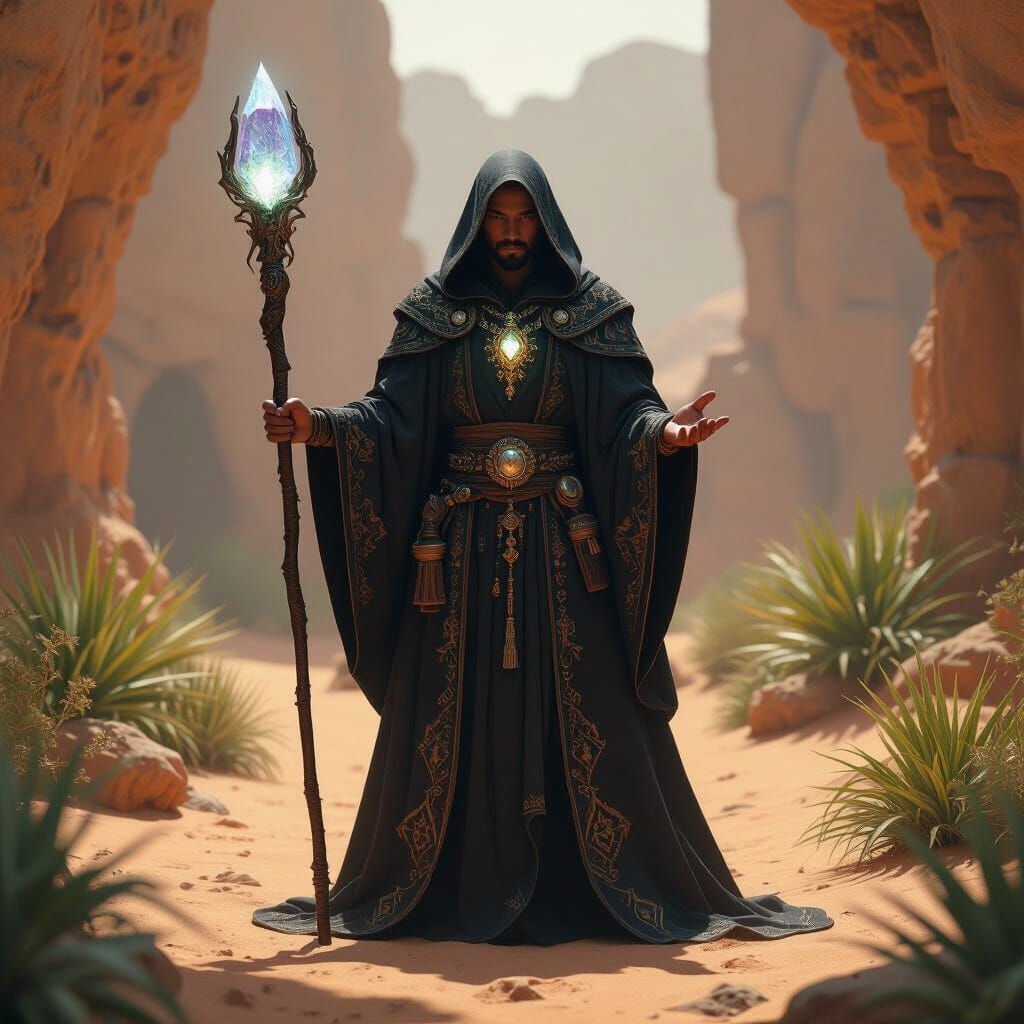 Archmage in a Desert Oasis: Digital Concept Art