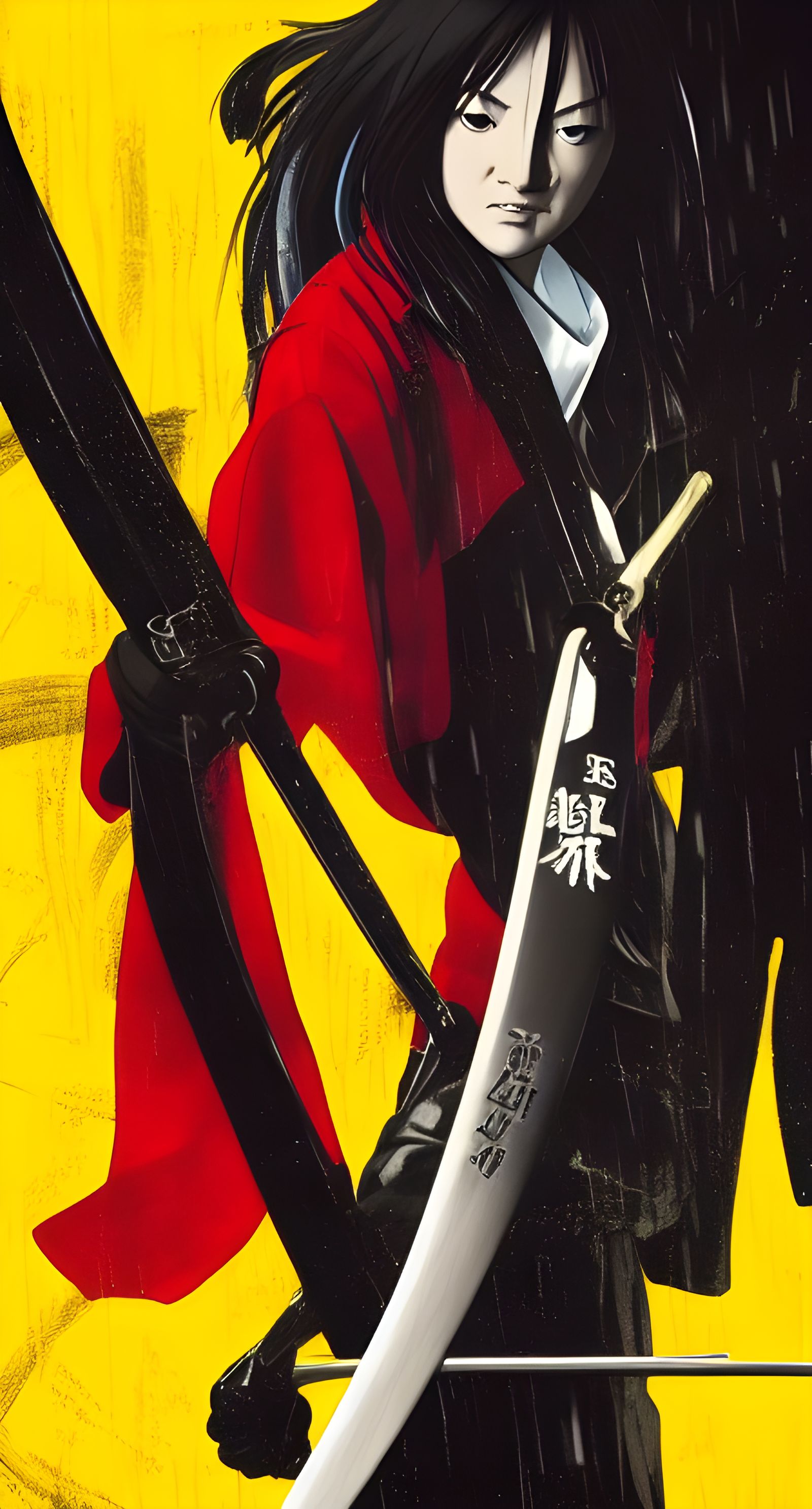 Anime Ninja in Rainy Kill Bill Scene