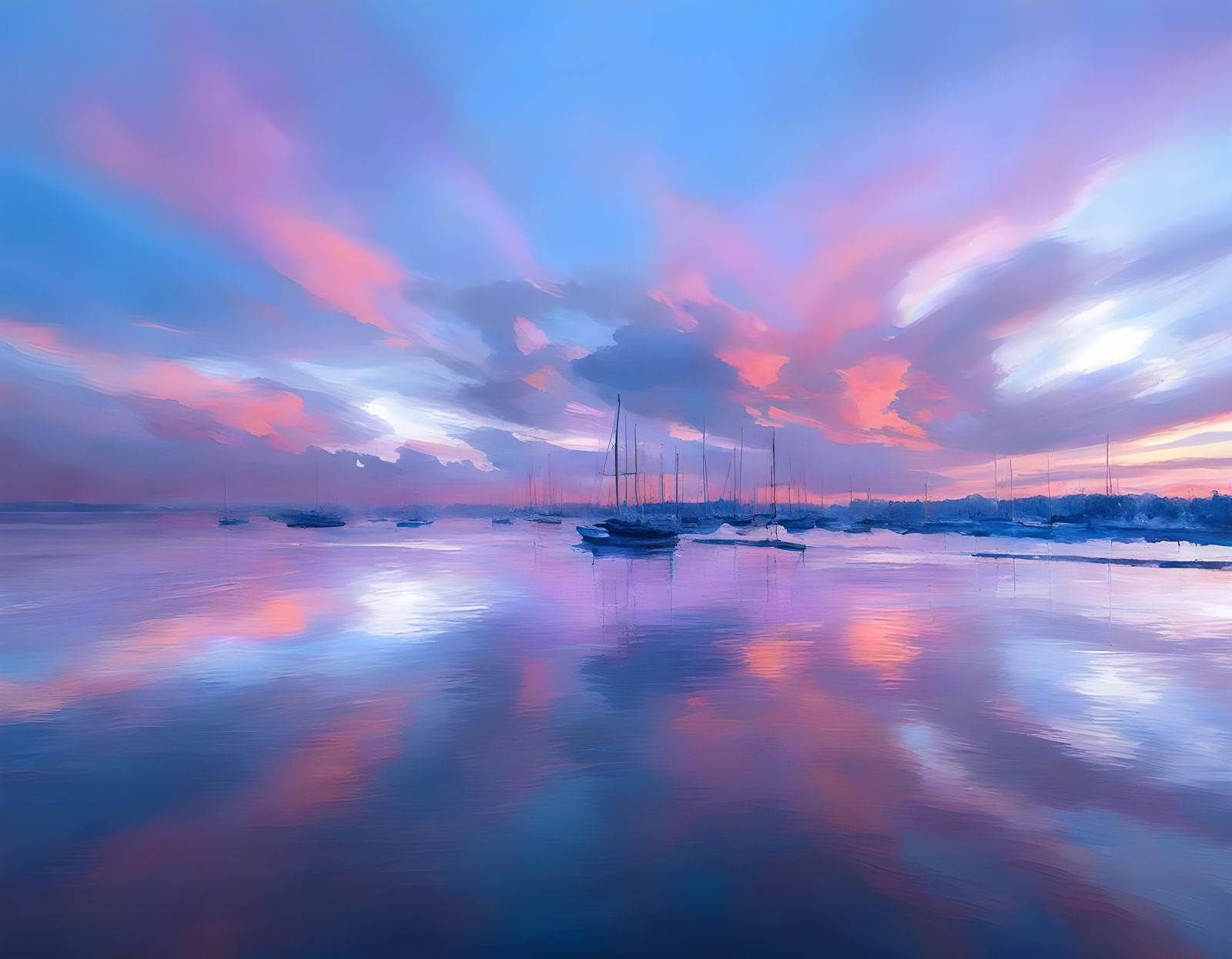 Impressionistic Sunset Reflections in Thick Paint