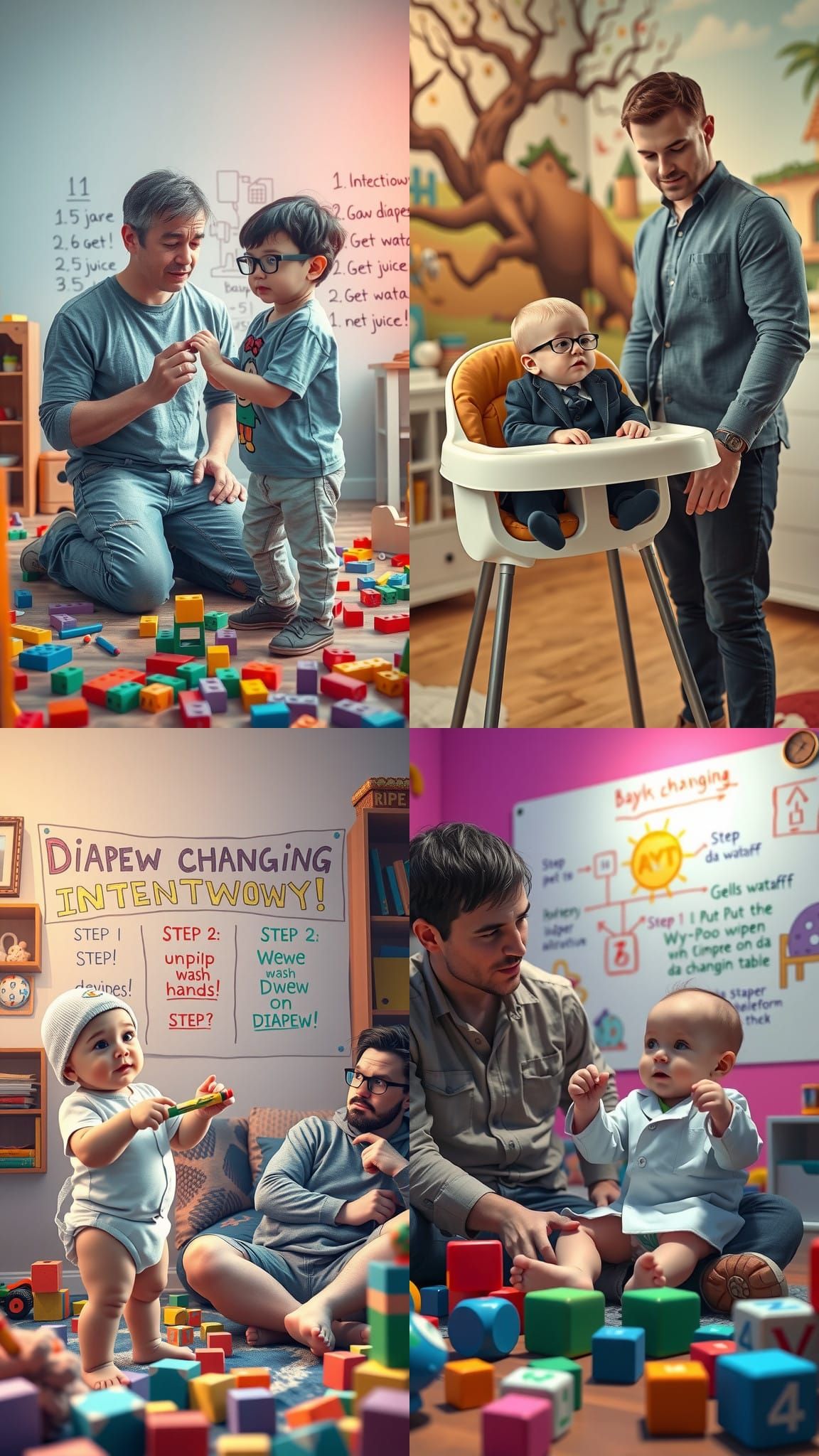 Baby Genius Teaches Diaper Changing: Hyperrealistic Art