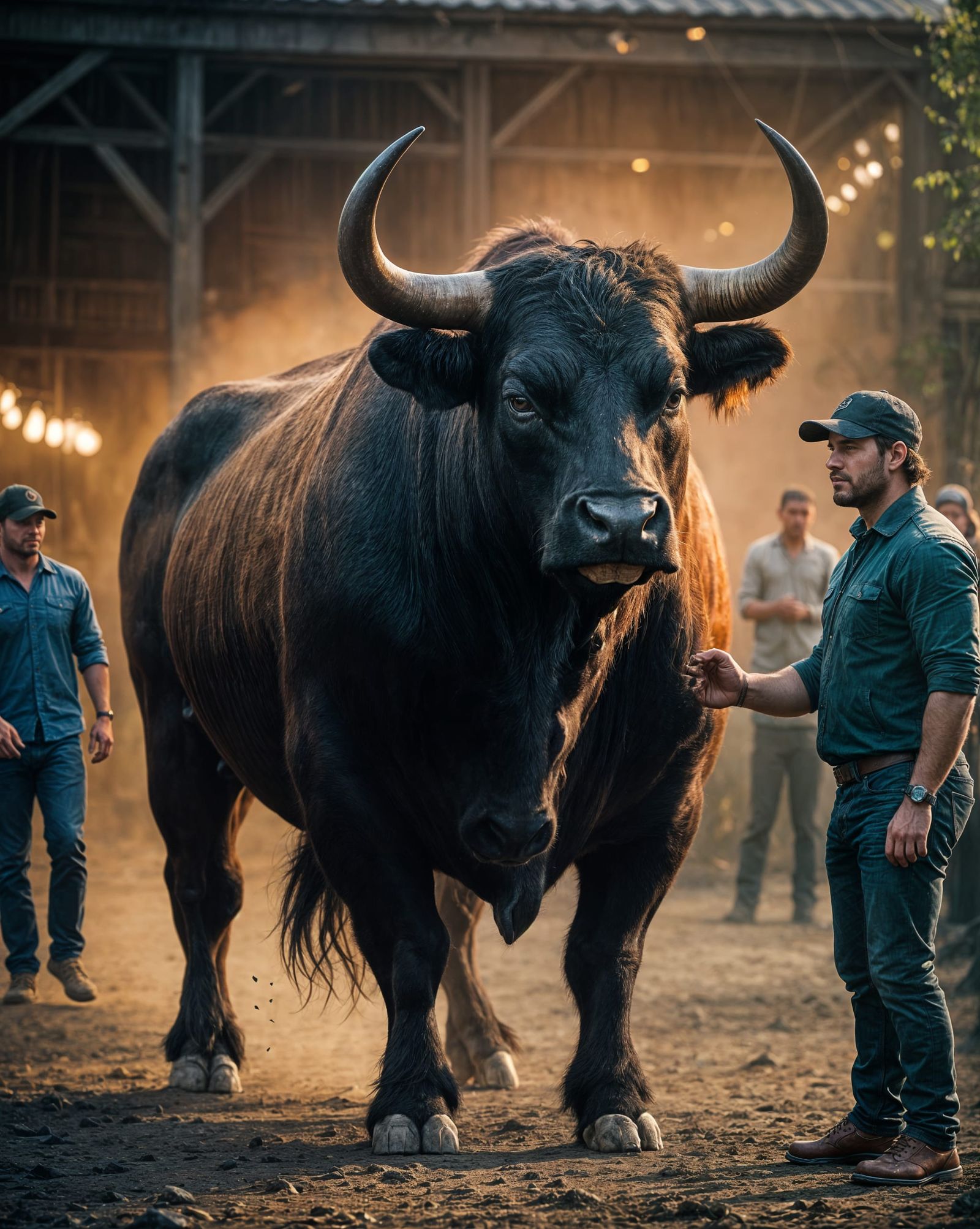 Mythical Bull: Human-Animal Hybrid in Dark Fantasy Style