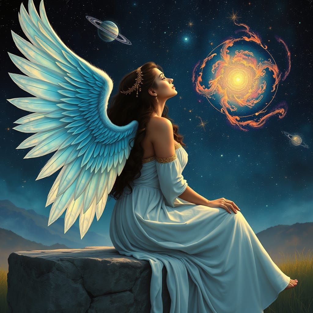Goddess of the Cosmos in Angelic Contemplation