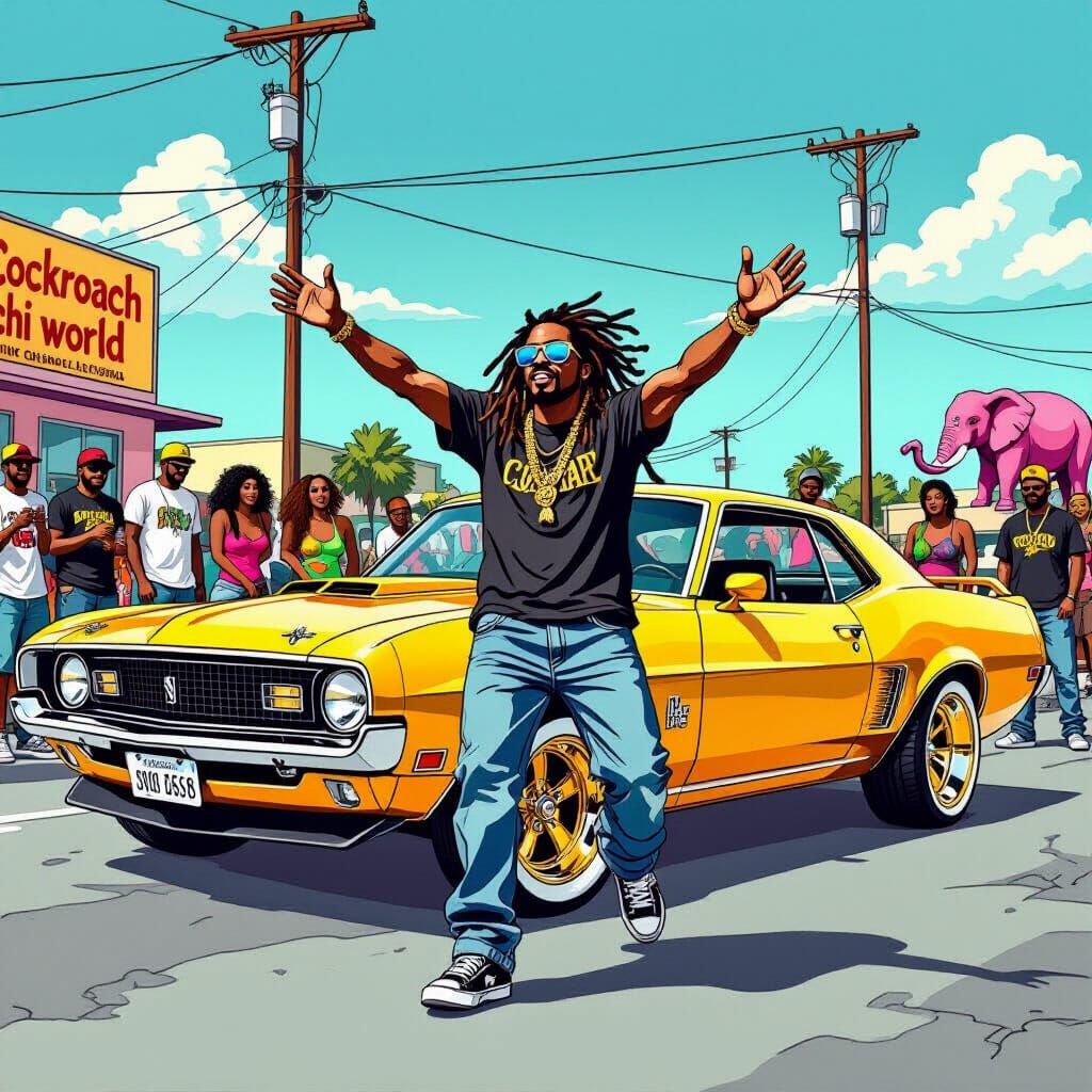 1973 Mercury Cougar with Gold Wire Rims and Spinner Wheels