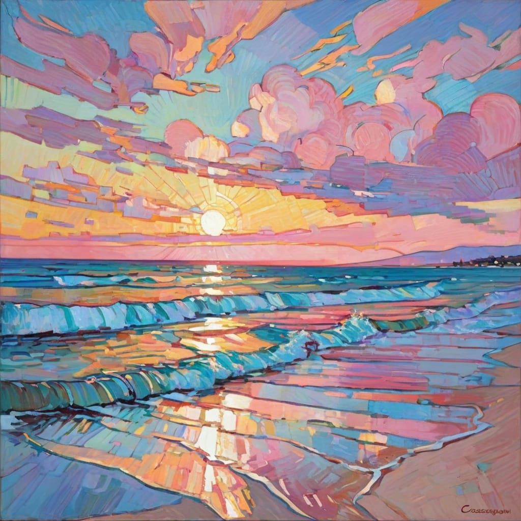Pastel Sunset at the Coast
