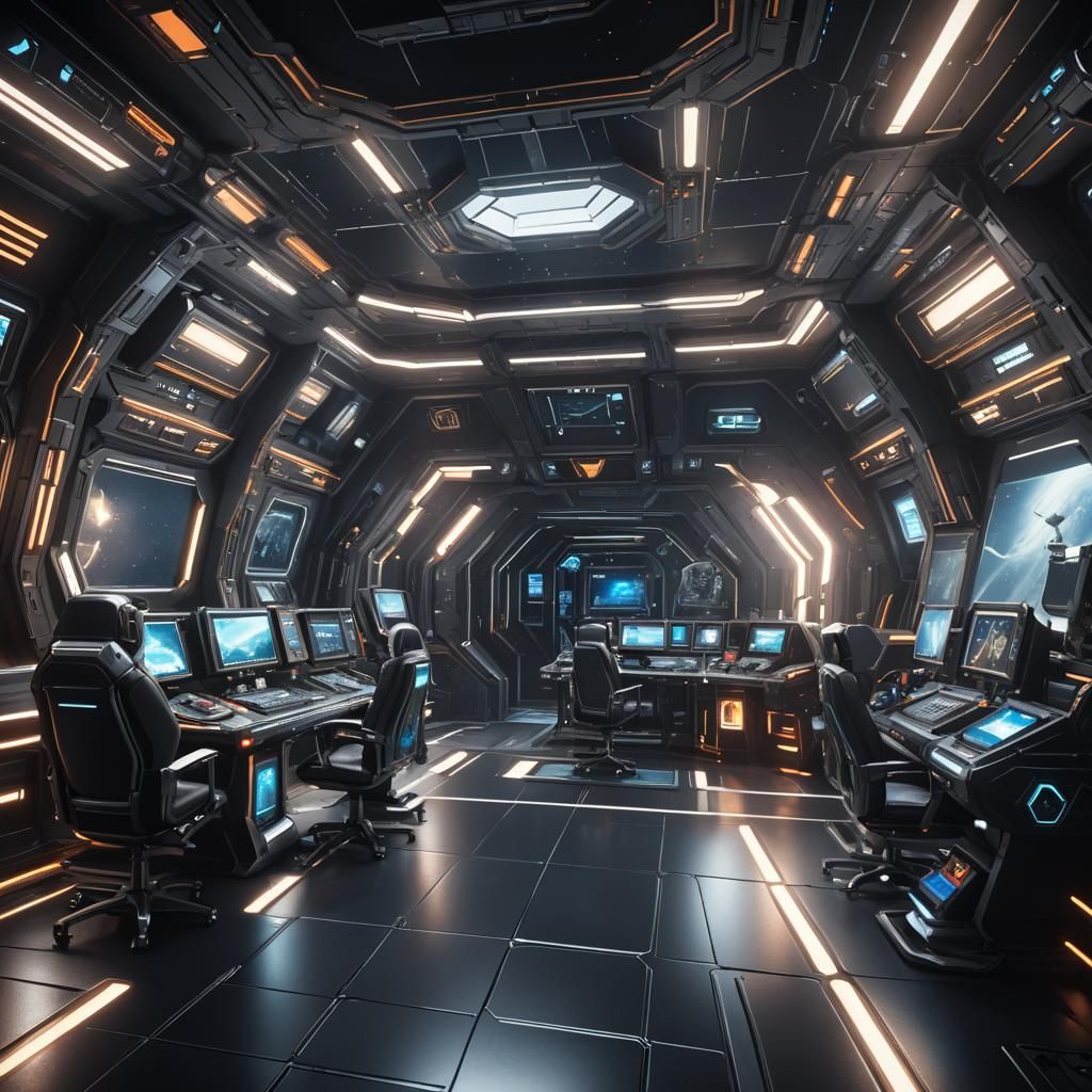 Black Space Rangers' Command Center: 3D Cinematic View