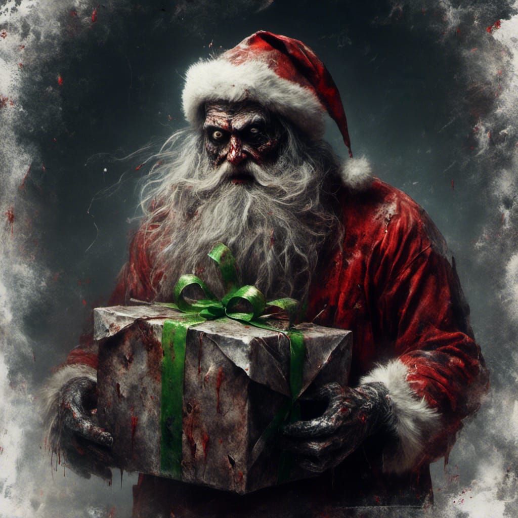 Zombified Santa Claus Handing Cursed Presents