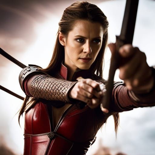 Mord-Sith Inspired Warrior in Epic Battle Scene