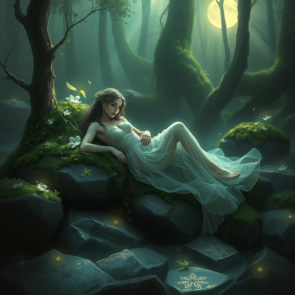 Ethereal Forest Nymph in Dreamlike Digital Painting