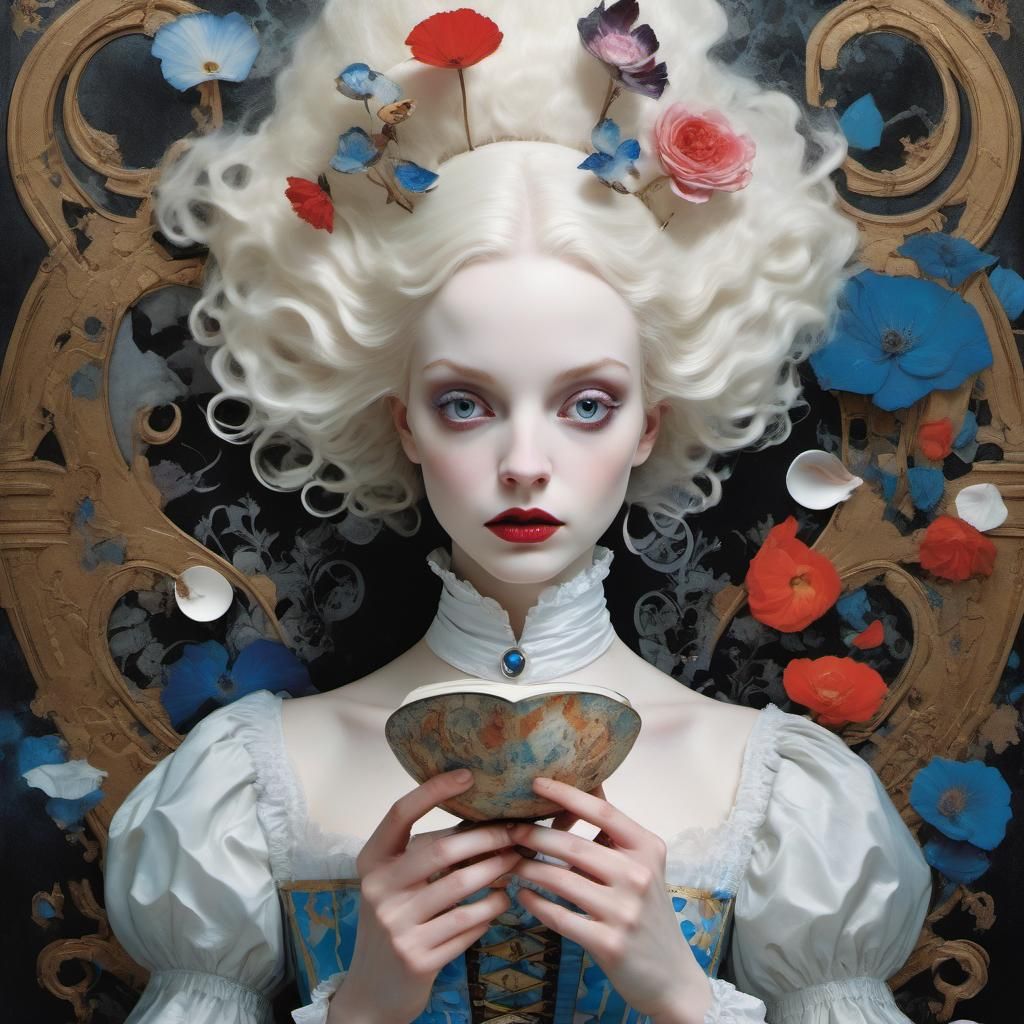 Vampiress Goddess with Dragon Wings in Dark Fantasy