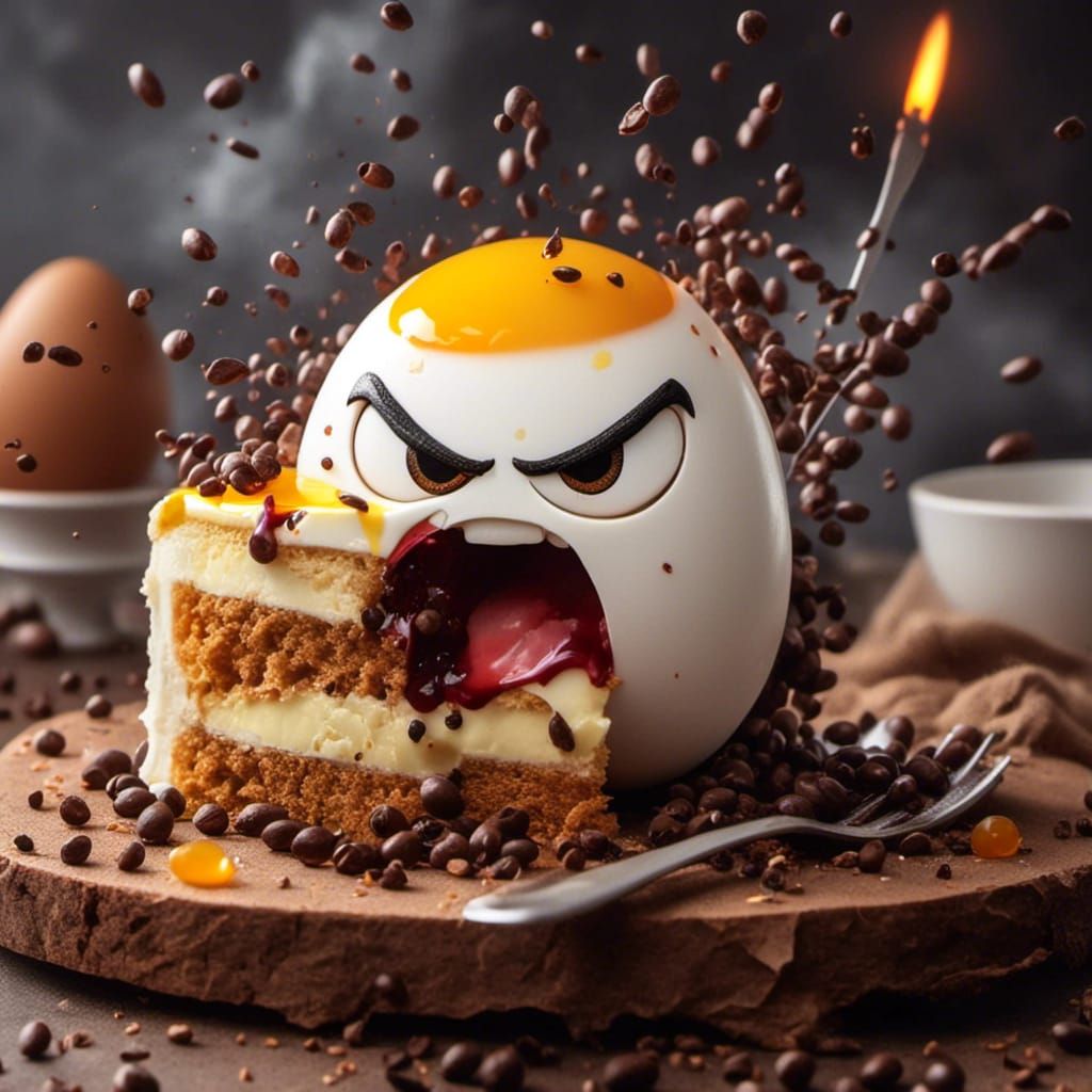 Angry Egg's Rehab Struggle in Cartoon Style