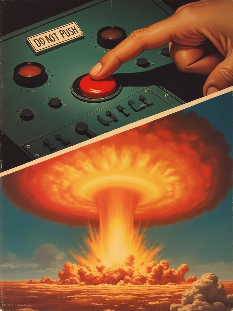 Apocalypse Alert in Retro-Futuristic Style