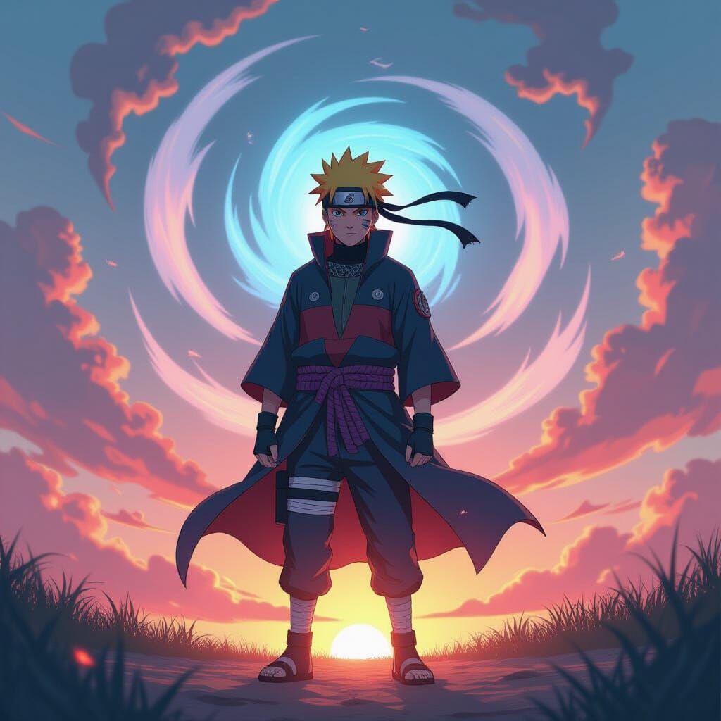 Naruto Sage Mode in Ethereal Chakra Storm