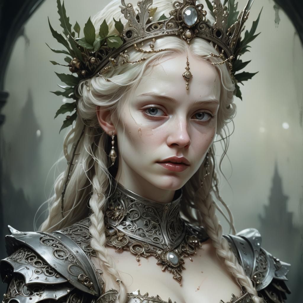 Biopunk Lucrezia Borgia Portrait in Grimdark Style