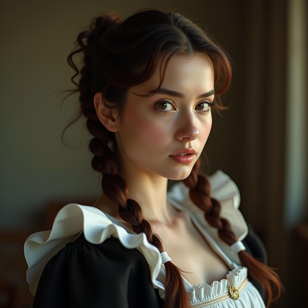 Maid with Braids in Cinematic Technicolor