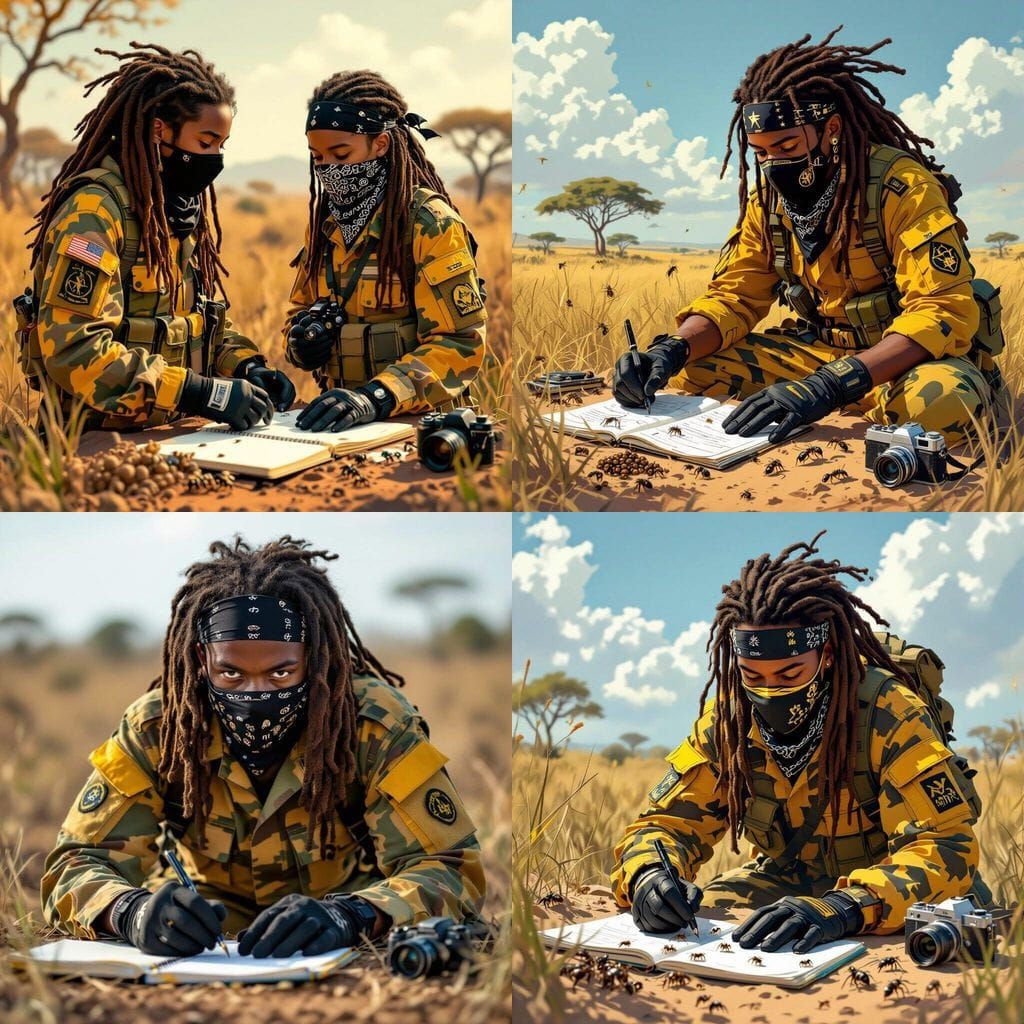 African American Boy Explores Safari with Ant Colony Researc...