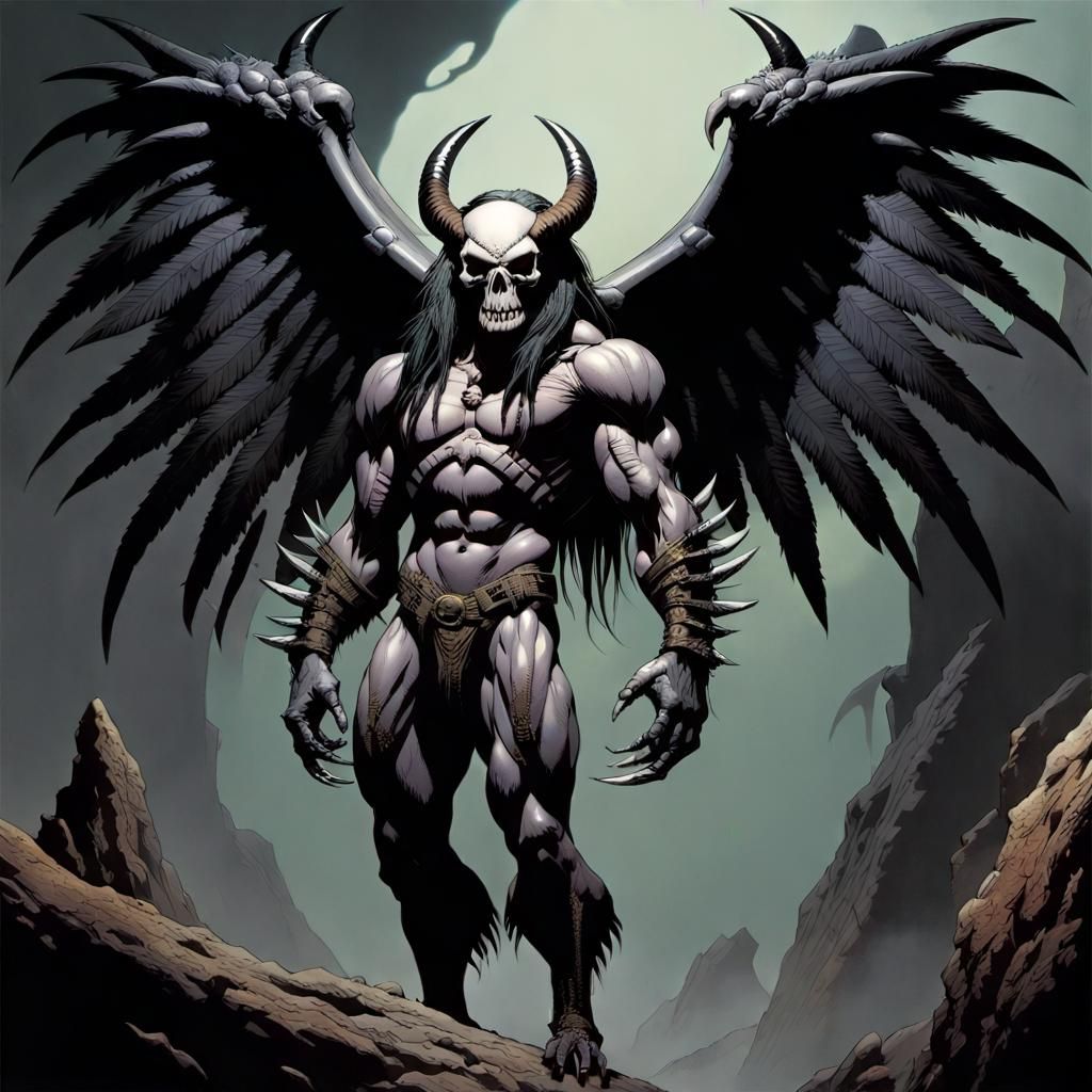 Grimdark Mutant with Skull Face and Razor Claws