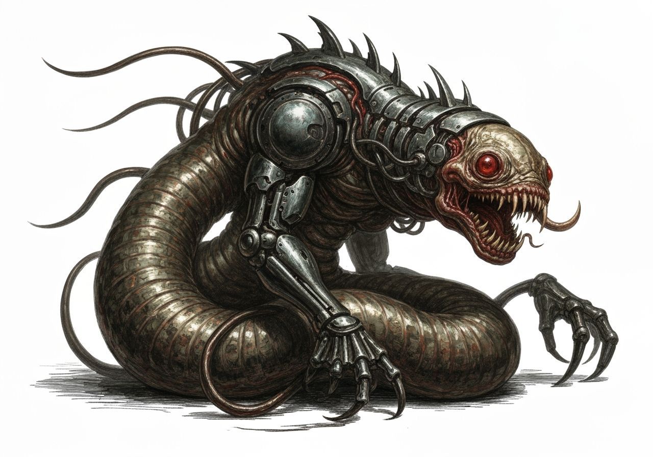 Grotesque Leech Cyborg in Doré and Rutkowski Style