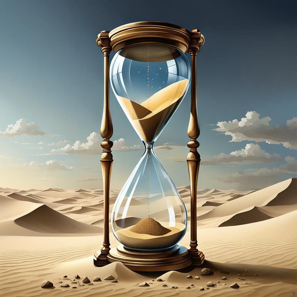 An hourglass, the sands of time