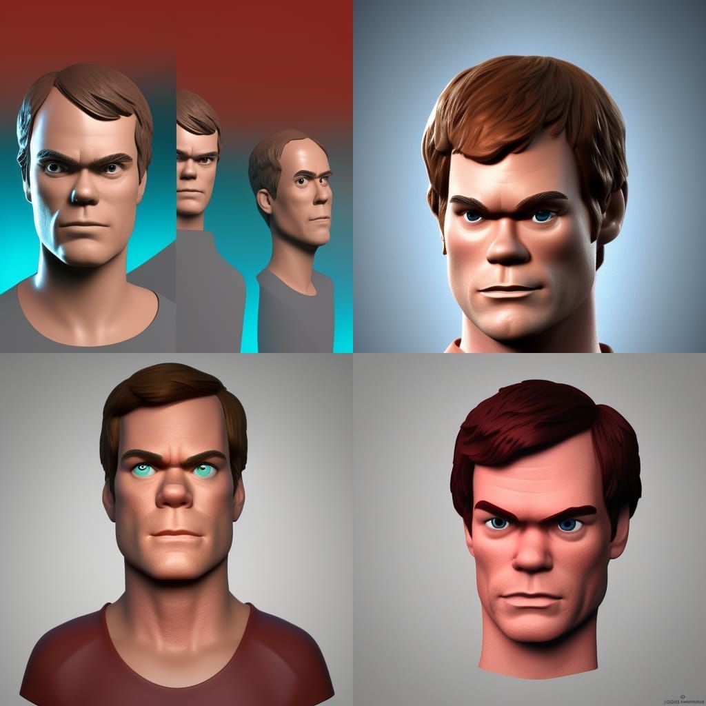 Dexter Morgan: Pixar-Style 3D Digital Art