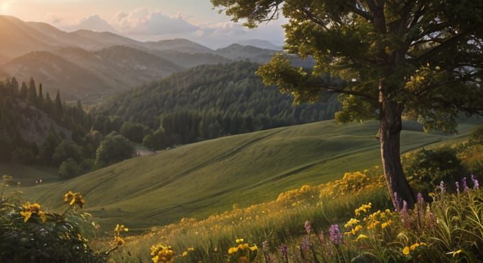 Epic Summer Landscape Digital Matte Painting