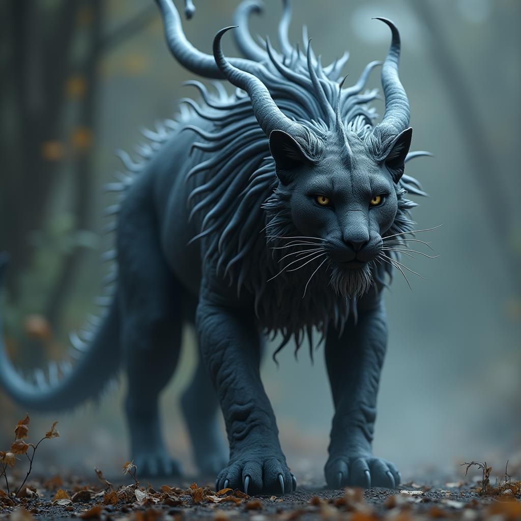 Shadow Demon Panther with Tentacles as Digital Art